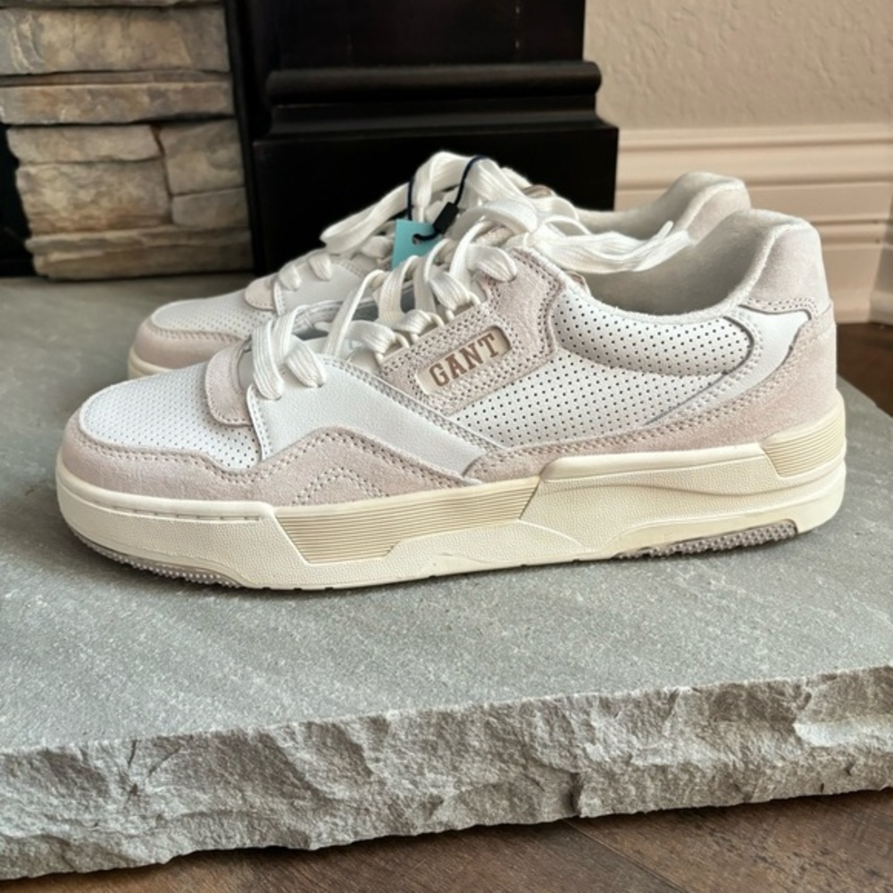 GANT Ellizy White/Beige Leather/Suede Trainers Sneakers Shoes‎ Women’s Sz 41